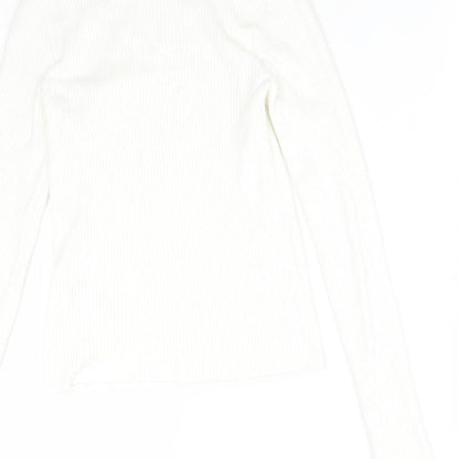 Womens UK Size M Stradivarius White Basic T-Shirt