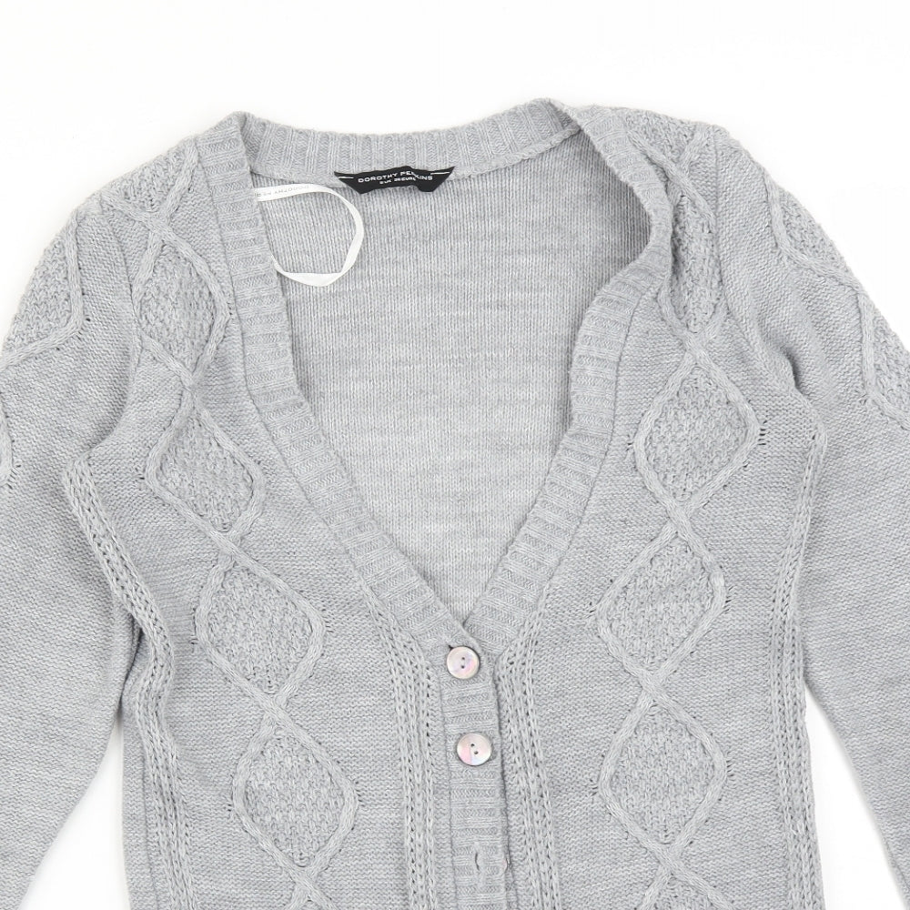 Womens UK Size 8 Dorothy Perkins Grey Cardigan Jumper