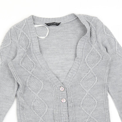 Womens UK Size 8 Dorothy Perkins Grey Cardigan Jumper