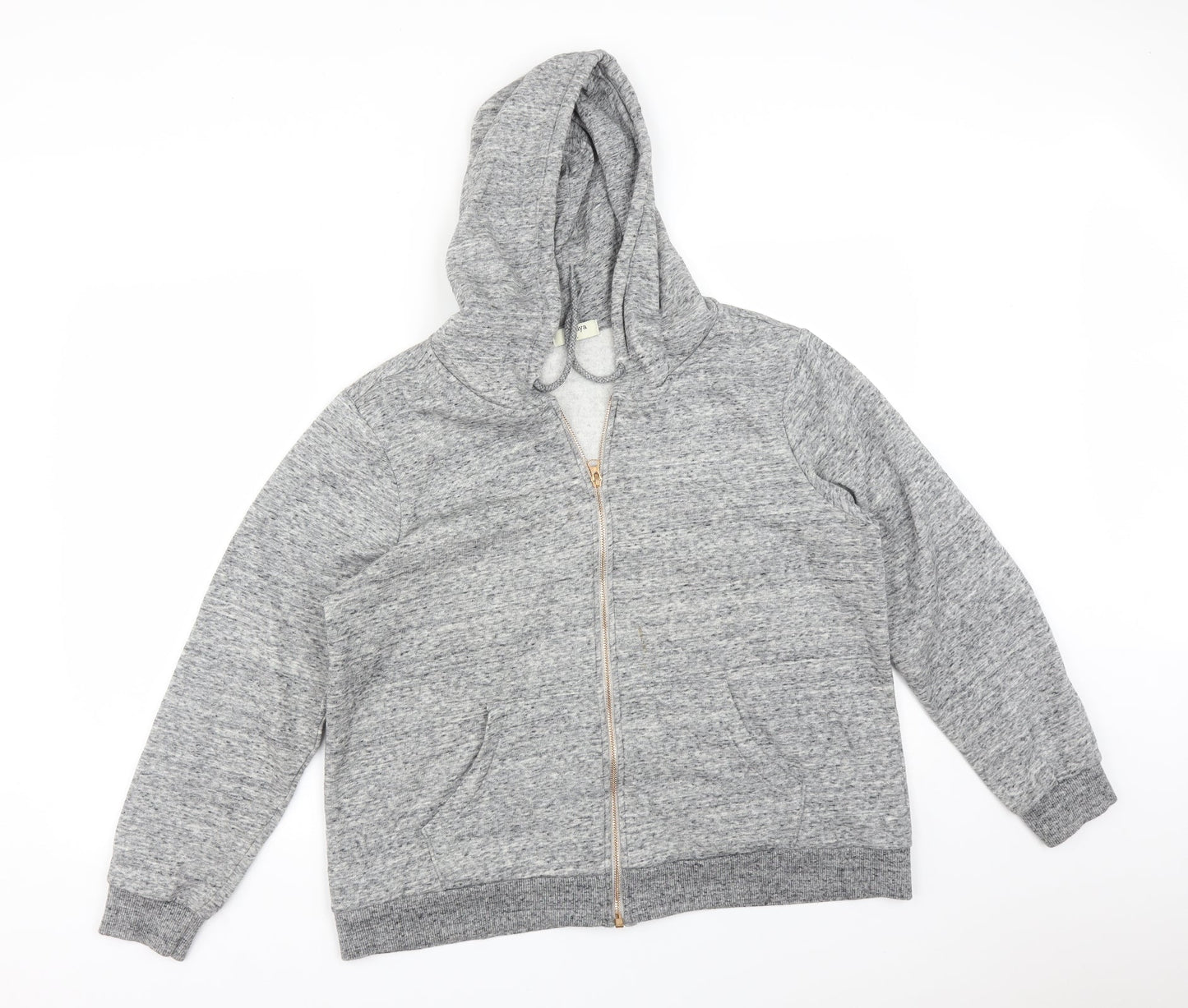 Papaya Womens Grey  Cotton Full Zip Hoodie Size L