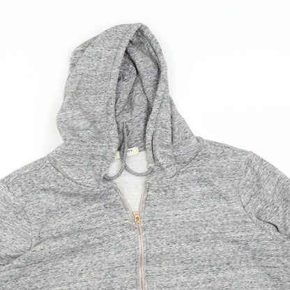 Papaya Womens Grey  Cotton Full Zip Hoodie Size L