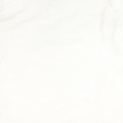 Brand and care label for CAUTHUMN FAITH women’s white solid polyester pyjama top, size S, - dog