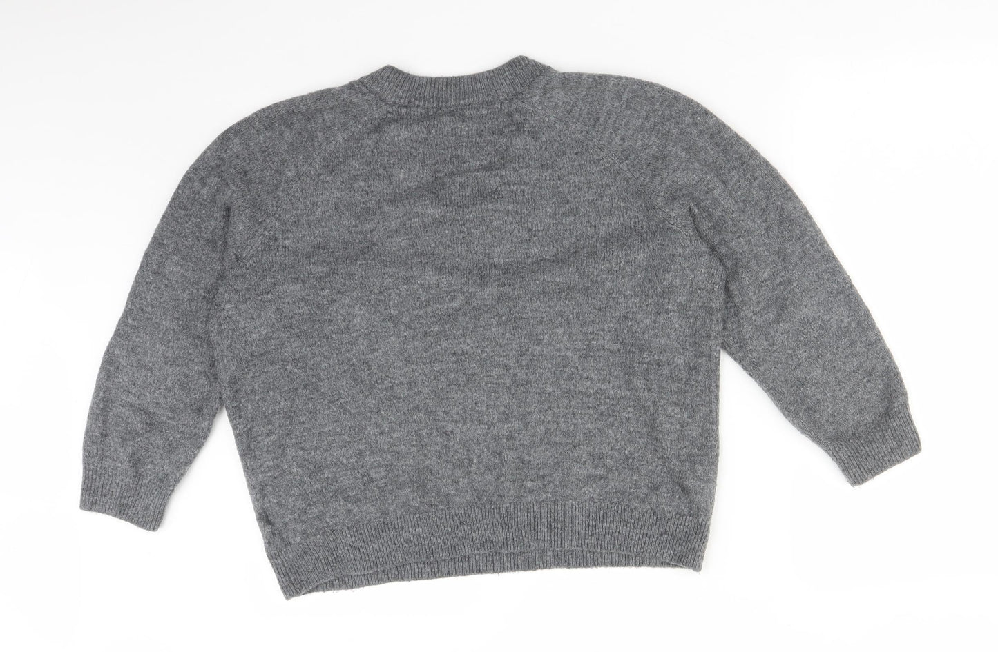 H&M Womens Grey  Acrylic Pullover Sweatshirt Size M