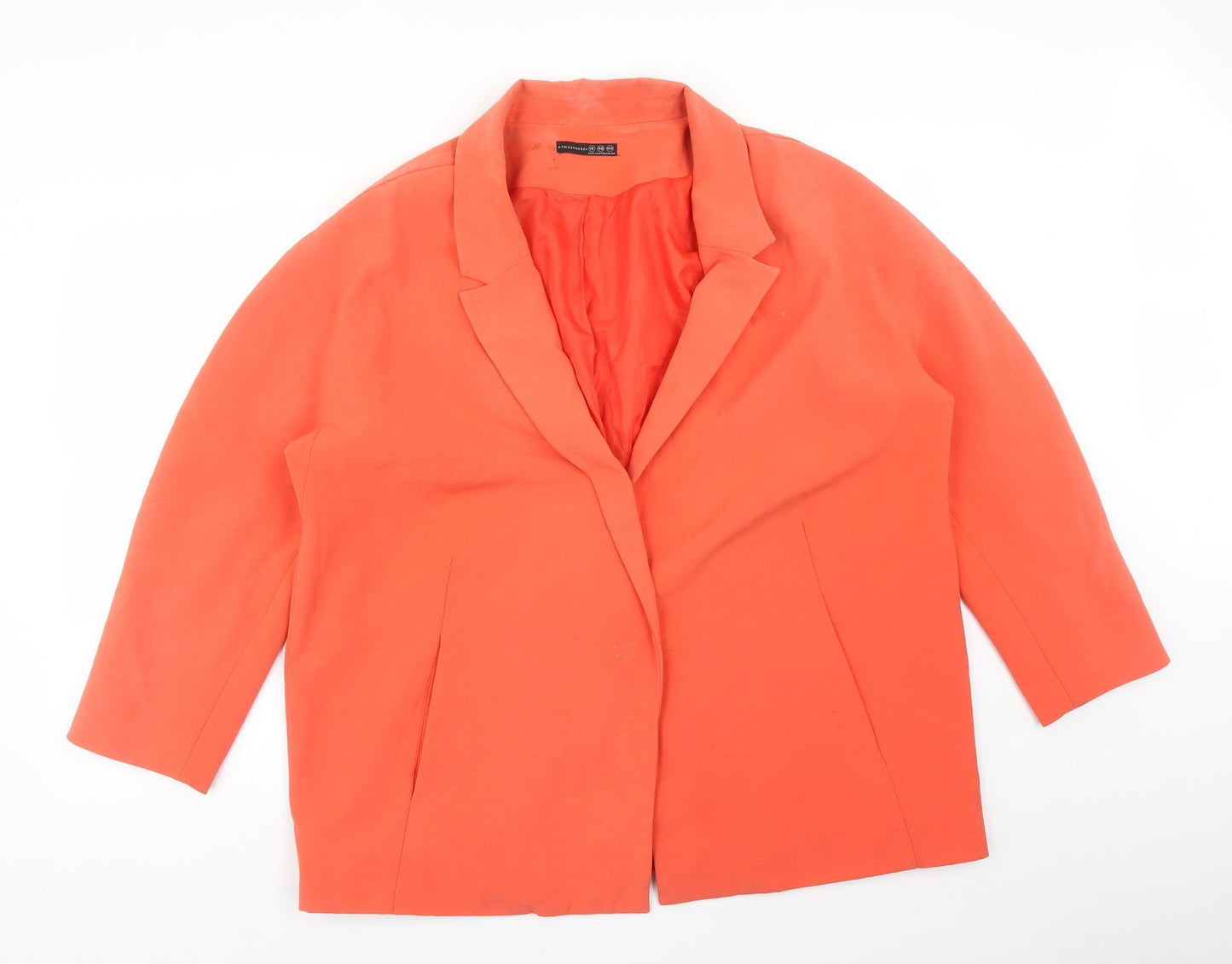 Atmosphere Womens Orange  Polyester Jacket Suit Jacket Size 18