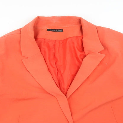 Atmosphere Womens Orange  Polyester Jacket Suit Jacket Size 18