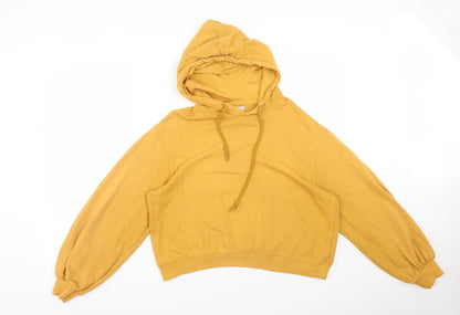 Womens UK Size M Pull&Bear Yellow Pullover Hoodie
