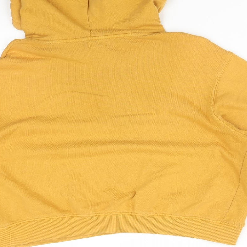 Womens UK Size M Pull&Bear Yellow Pullover Hoodie