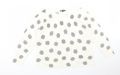 BONMARCHE Womens Multicoloured Polka Dot Acrylic Basic T-Shirt Size 18 Round Neck