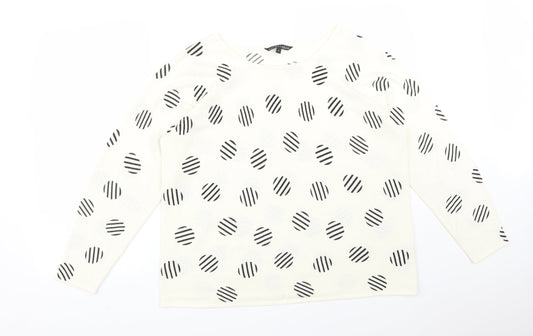 BONMARCHE Womens Multicoloured Polka Dot Acrylic Basic T-Shirt Size 18 Round Neck