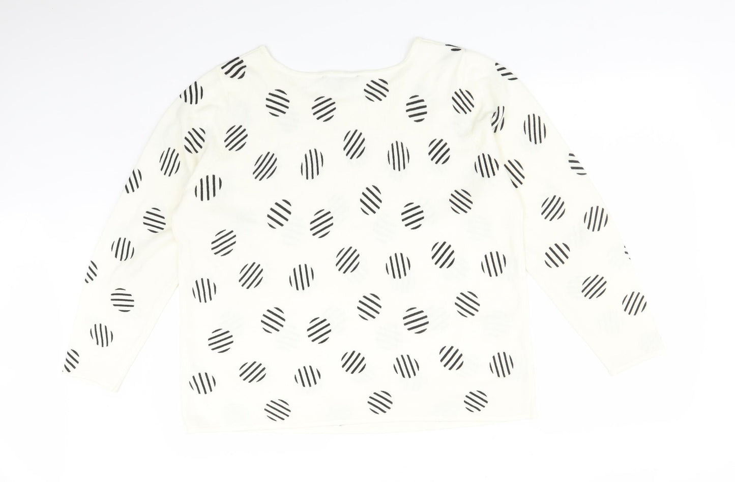 BONMARCHE Womens Multicoloured Polka Dot Acrylic Basic T-Shirt Size 18 Round Neck