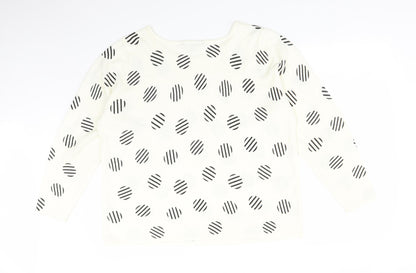 BONMARCHE Womens Multicoloured Polka Dot Acrylic Basic T-Shirt Size 18 Round Neck