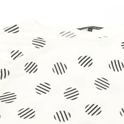 BONMARCHE Womens Multicoloured Polka Dot Acrylic Basic T-Shirt Size 18 Round Neck