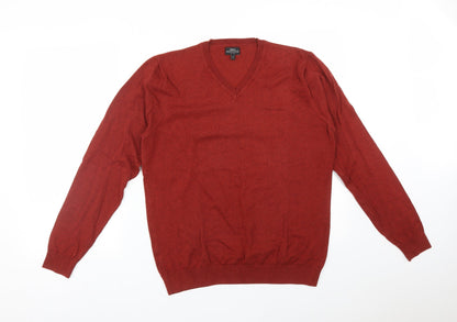 NEXT Mens Brown  Cotton  T-Shirt Size M V-Neck