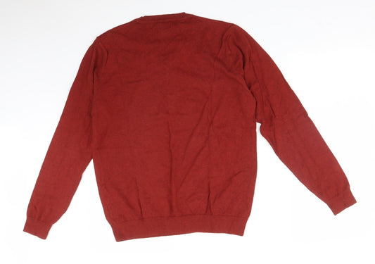 NEXT Mens Brown  Cotton  T-Shirt Size M V-Neck