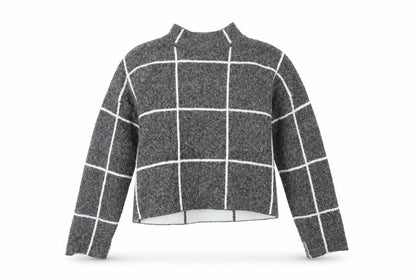 Front view of Atmosphere women’s multicoloured check polyester pullover sweatshirt, size M