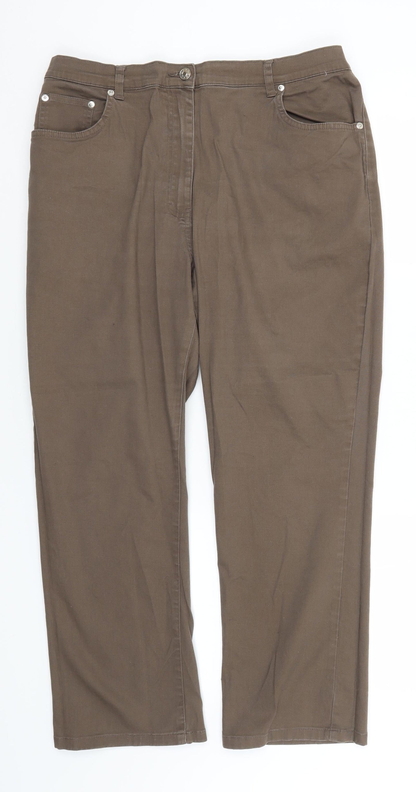 Womens UK Size 18 Preworn Regular Fit  Brown Trousers
