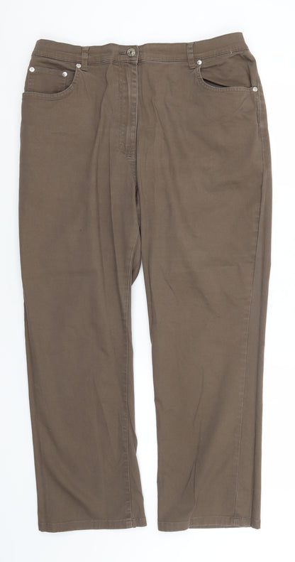 Womens UK Size 18 Preworn Regular Fit  Brown Trousers