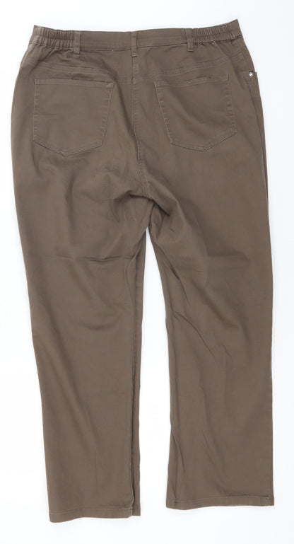 Womens UK Size 18 Preworn Regular Fit  Brown Trousers