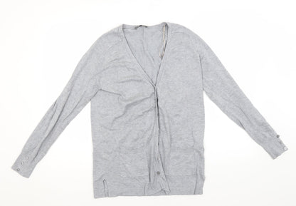 Womens UK Size 10 Papaya Grey Cardigan Jumper