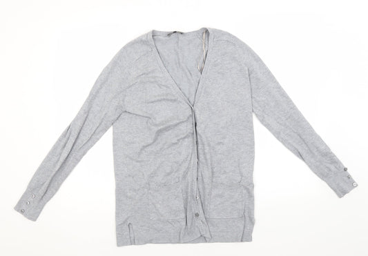 Womens UK Size 10 Papaya Grey Cardigan Jumper