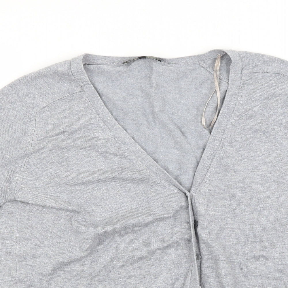 Womens UK Size 10 Papaya Grey Cardigan Jumper