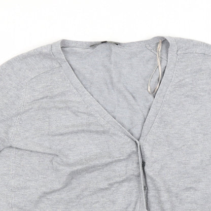 Womens UK Size 10 Papaya Grey Cardigan Jumper