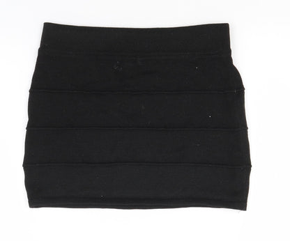 Chico's Womens Black Striped Acrylic Straight & Pencil Skirt Size S