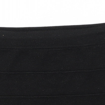 Chico's Womens Black Striped Acrylic Straight & Pencil Skirt Size S