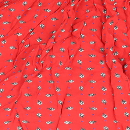 Debenhams Womens Red Floral Viscose A-Line Skirt Size 6