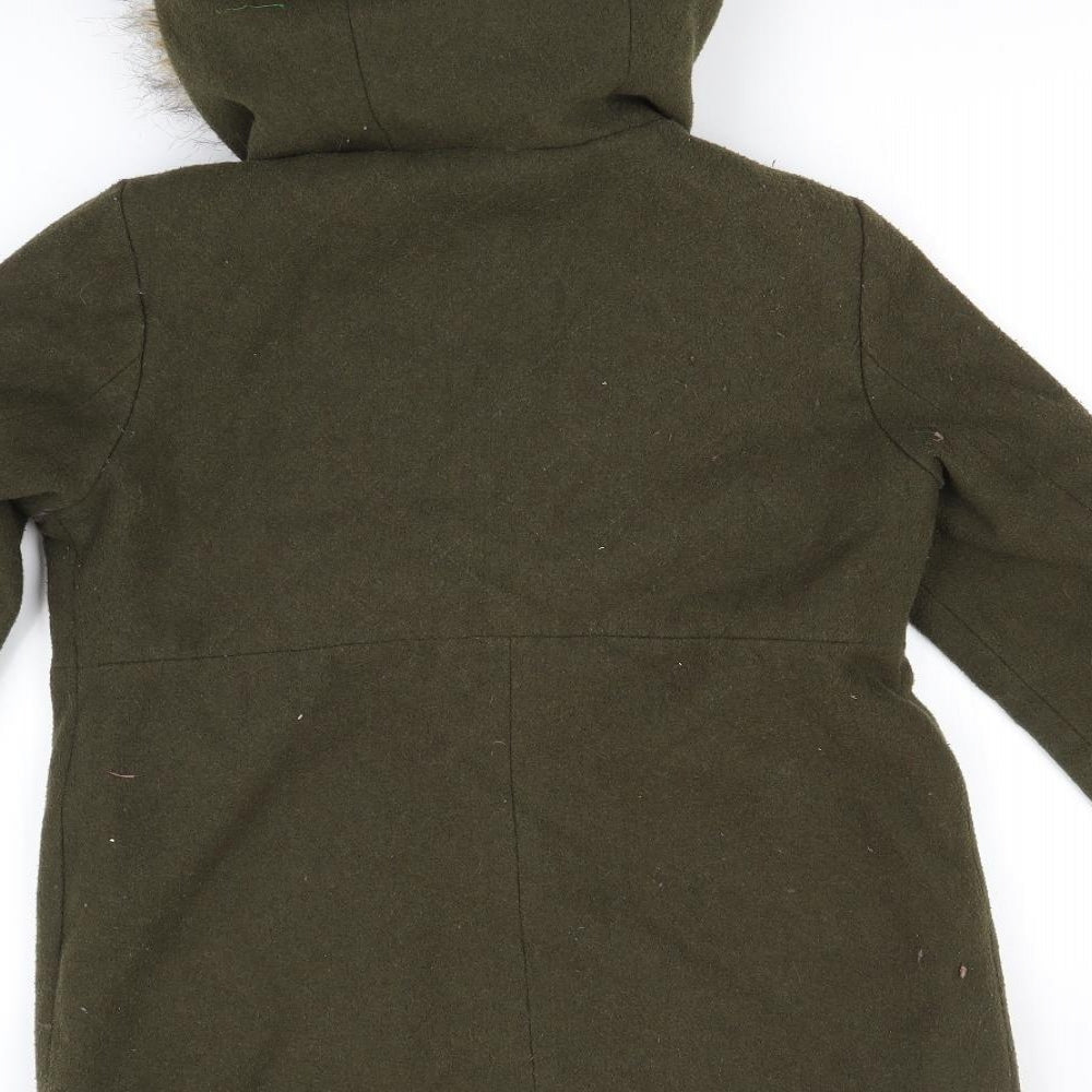 Womens UK Size 6 Miss Selfridge Brown Parka Coat