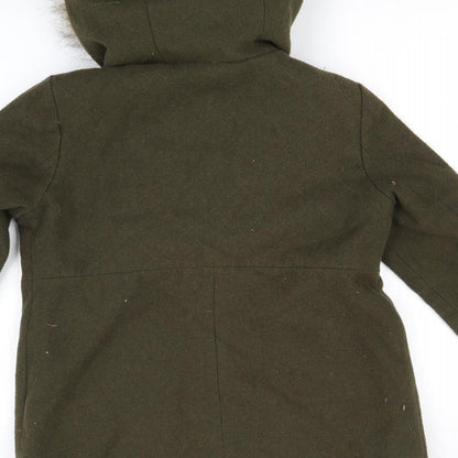 Womens UK Size 6 Miss Selfridge Brown Parka Coat