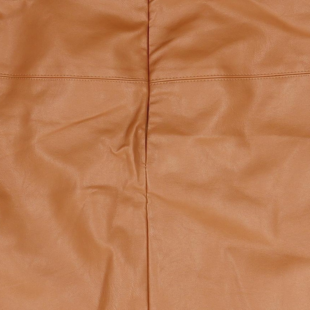 Missguided Womens Brown  Polyurethane A-Line Skirt Size 8