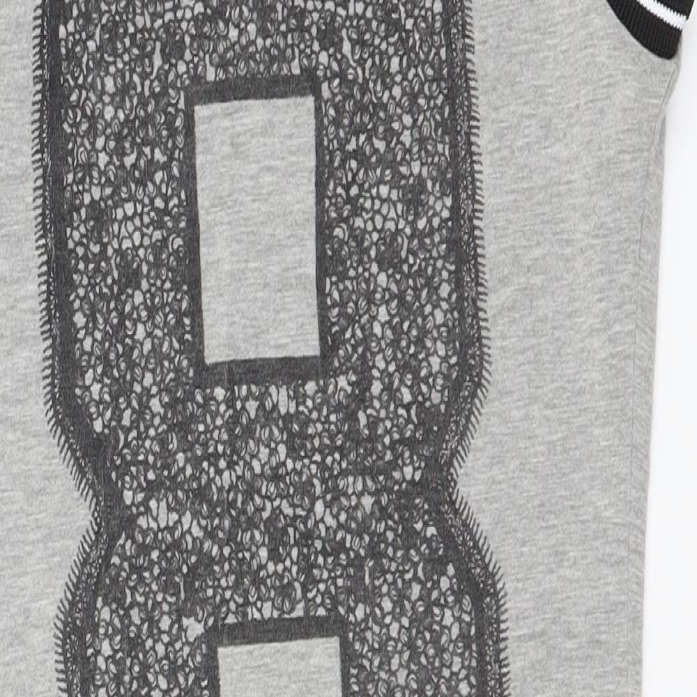 Boohoo Womens Grey  Viscose Basic T-Shirt Size 12 Round Neck - 8