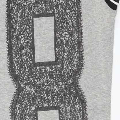 Boohoo Womens Grey  Viscose Basic T-Shirt Size 12 Round Neck - 8