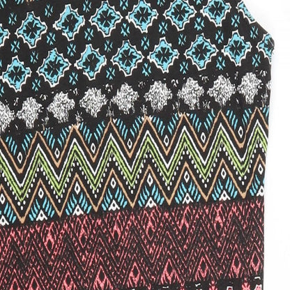 Atmosphere Womens Multicoloured Geometric Cotton Pencil Dress  Size 10  Round Neck
