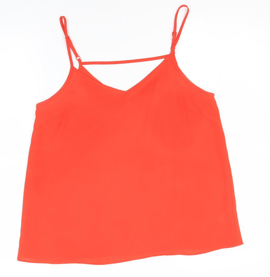 Primark Womens Red  Polyester Basic Tank Size 10 Off the Shoulder