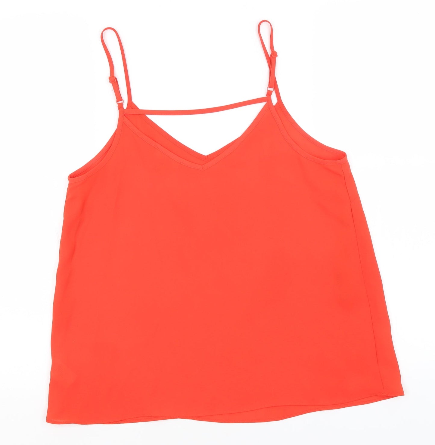 Primark Womens Red  Polyester Basic Tank Size 10 Off the Shoulder