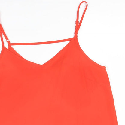 Primark Womens Red  Polyester Basic Tank Size 10 Off the Shoulder