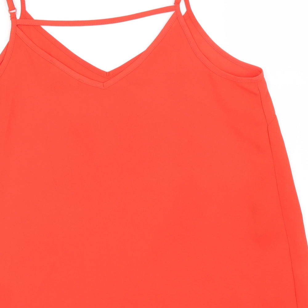 Primark Womens Red  Polyester Basic Tank Size 10 Off the Shoulder