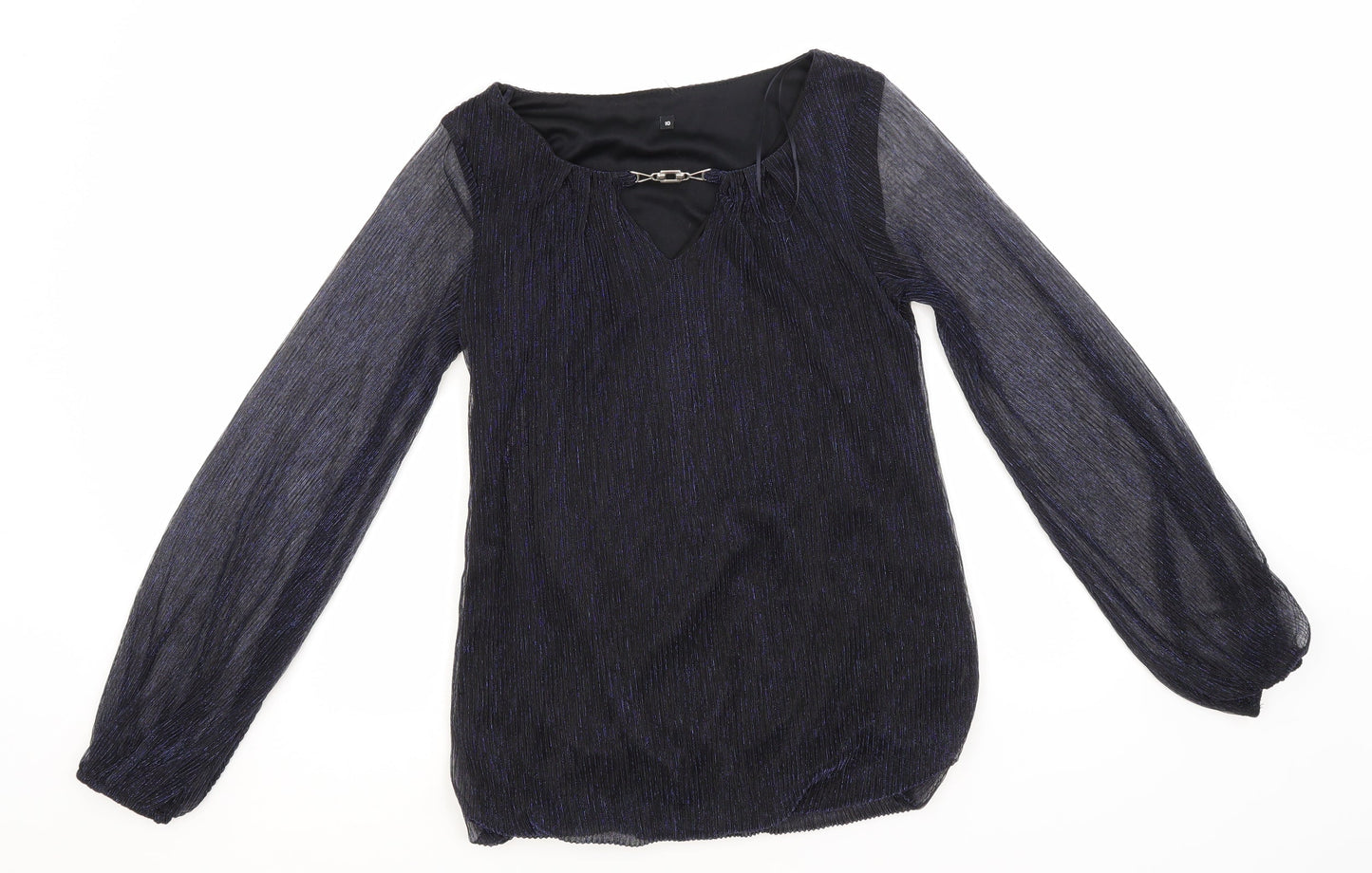 Womens UK Size 10 Preworn Blue Basic Blouse