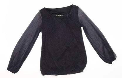 Womens UK Size 10 Preworn Blue Basic Blouse