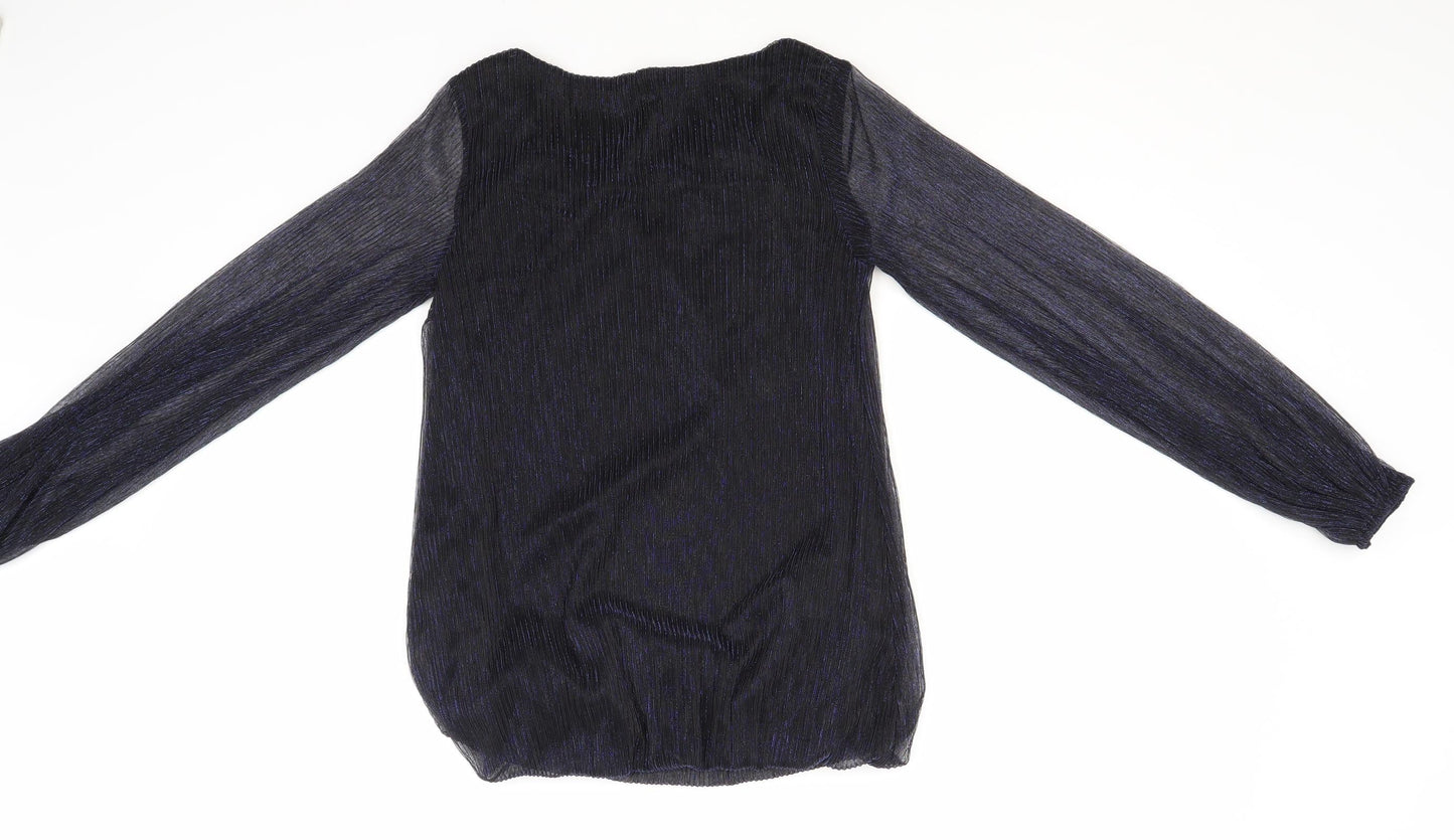 Womens UK Size 10 Preworn Blue Basic Blouse