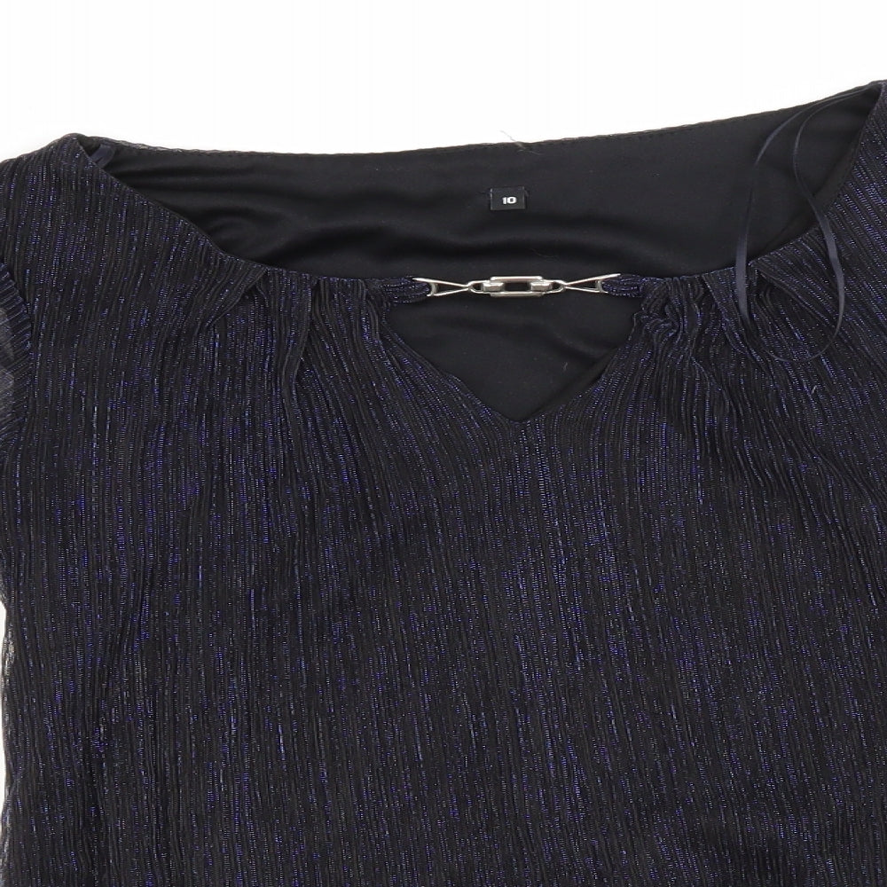Womens UK Size 10 Preworn Blue Basic Blouse