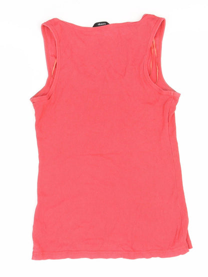 George Womens Pink  Cotton Basic Tank Size 10 Round Neck