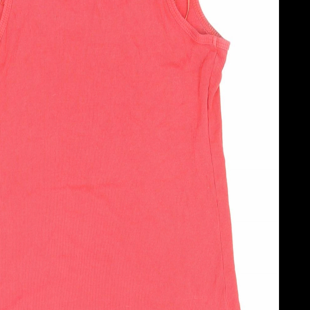 George Womens Pink  Cotton Basic Tank Size 10 Round Neck