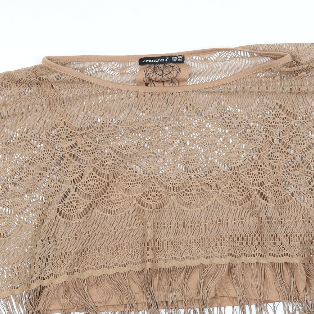 Womens UK Size 12 Atmosphere Brown Basic Blouse