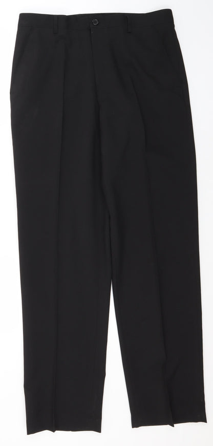 Matalan Mens Black  Polyester Trousers  Size 34 in L33 in Regular