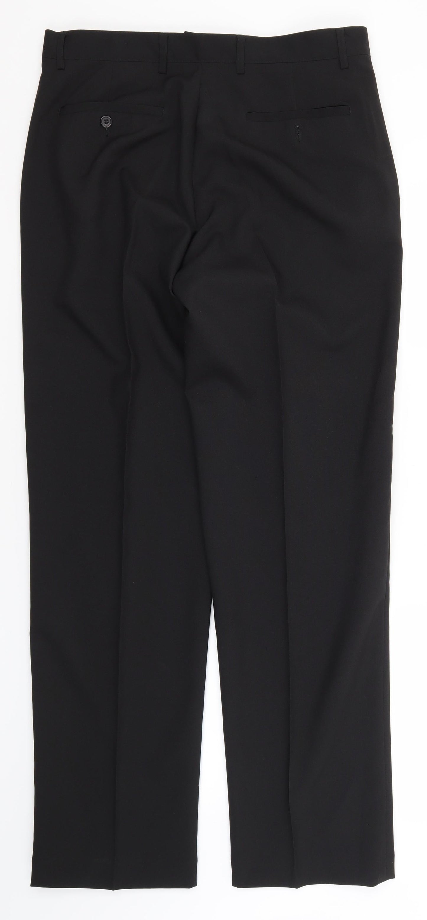 Matalan Mens Black  Polyester Trousers  Size 34 in L33 in Regular