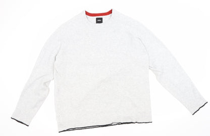 Burton Mens Grey Round Neck  Polyester Pullover Jumper Size L
