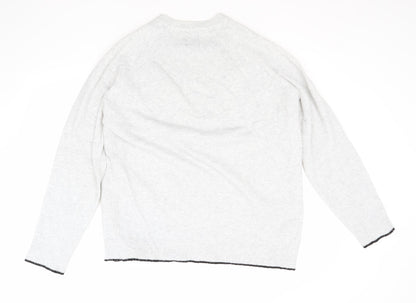 Burton Mens Grey Round Neck  Polyester Pullover Jumper Size L